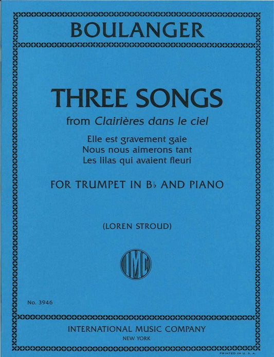 ブーランジェ:歌曲集「空の晴れ間」より 3つの歌