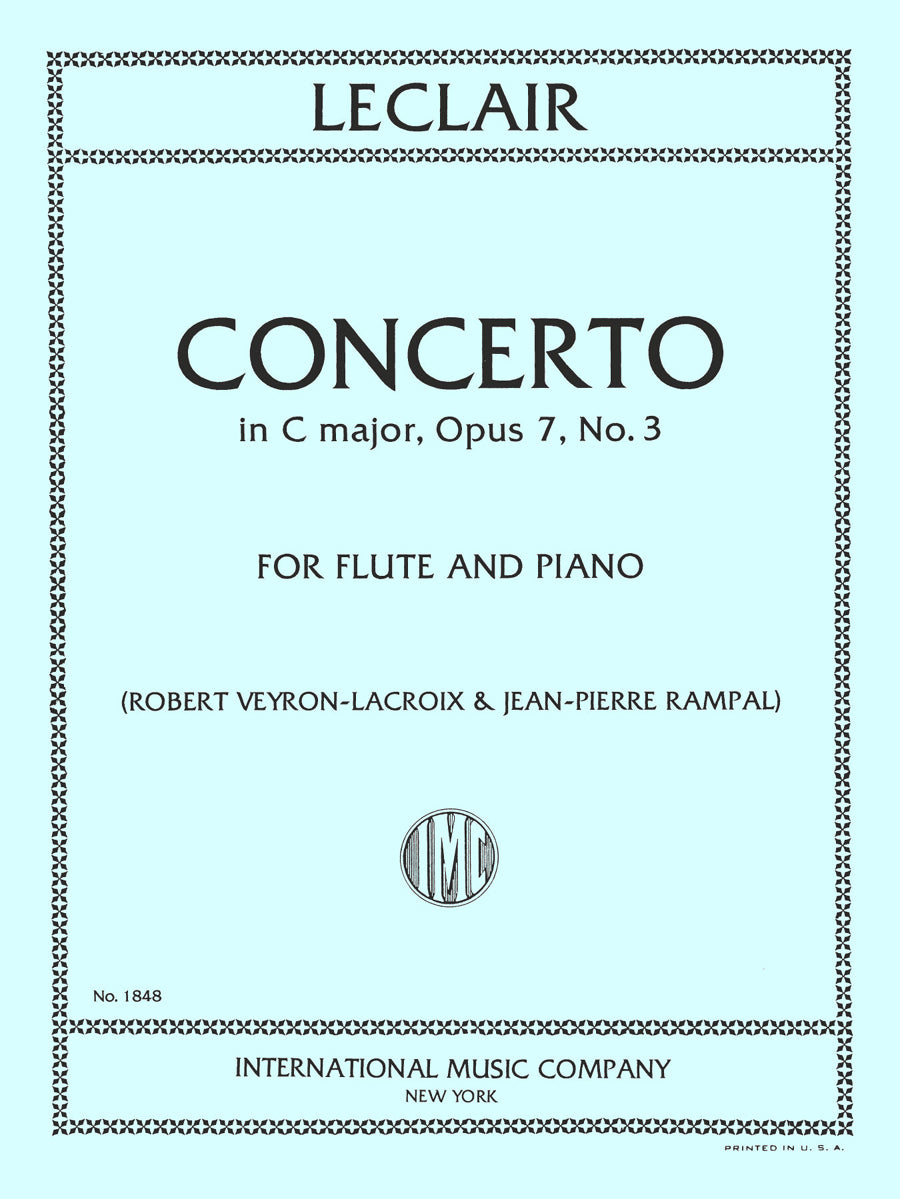 ルクレール:協奏曲 ハ長調 op.7 第3番(フルートとピアノ)