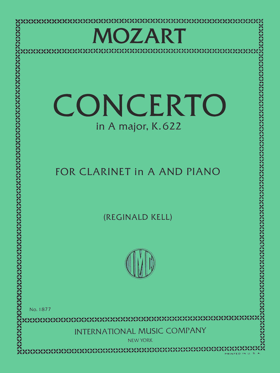 モーツァルト:クラリネット協奏曲 イ長調 K.622(クラリネットとピアノ)