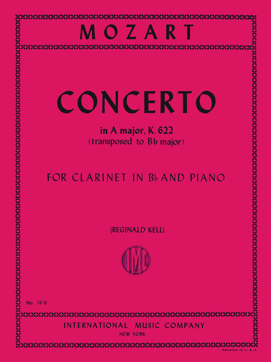 モーツァルト:クラリネット協奏曲 イ長調 K.622(クラリネットとピアノ)