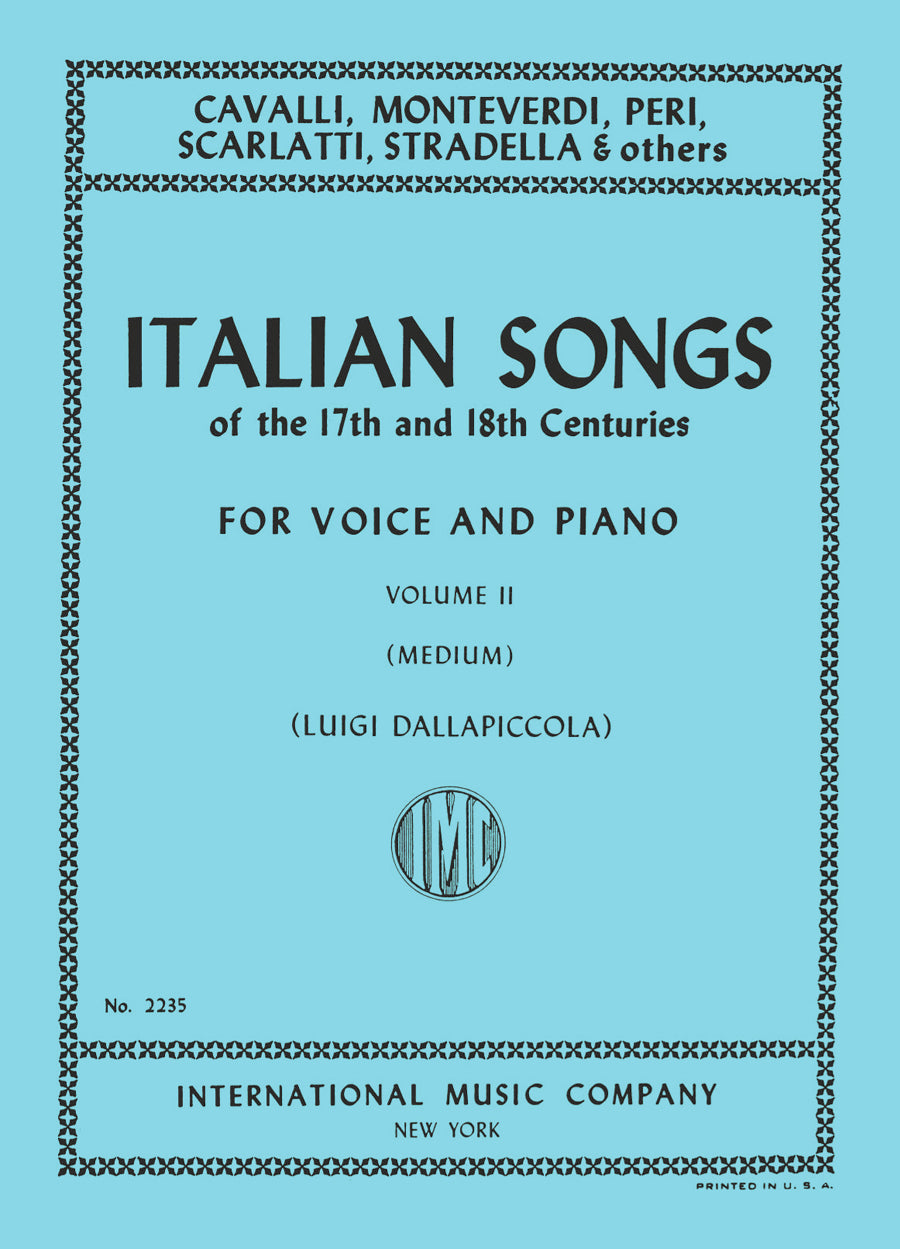 複数作曲家:イタリア 歌曲集 の 17・18世紀 - 30 歌曲集 (伊語・英語): 第II巻(中声とピアノ)