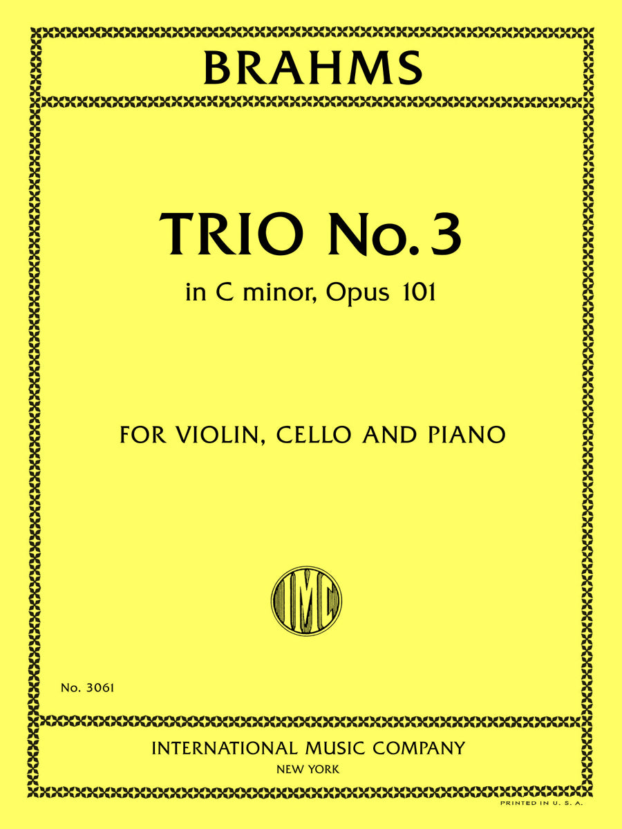 ブラームス:三重奏 第3番 ハ短調 op.101(ヴァイオリン、チェロとピアノ)