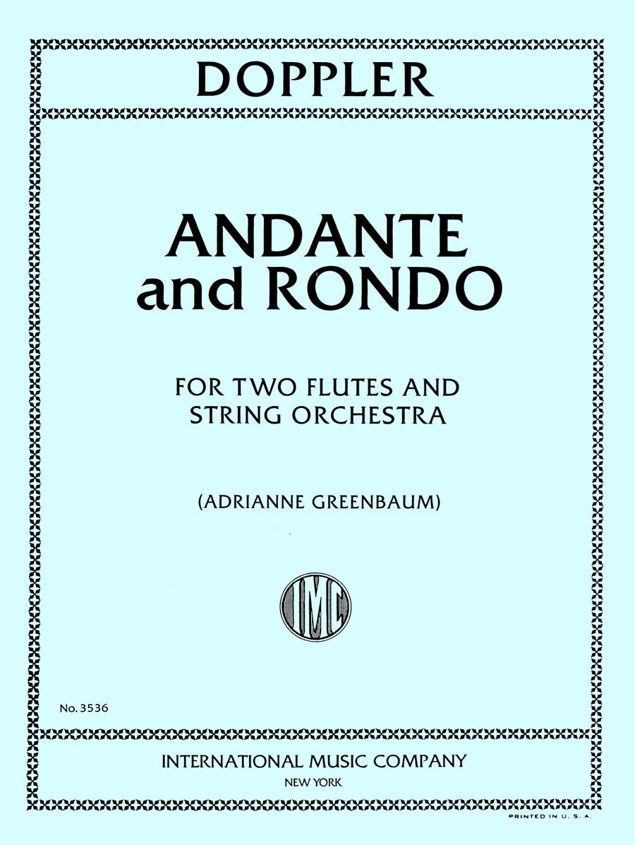 ドップラー:アンダンテとロンド op.25(2本の フルート と 弦楽合奏 (エキストラ弦楽編成 3-3-2-2-2))