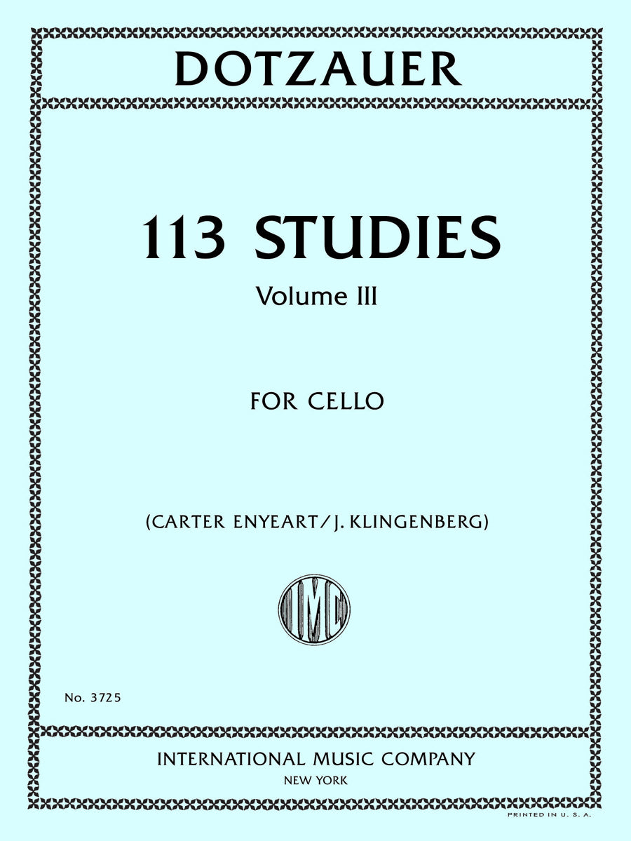 ドツァウアー:113 練習曲集 第III巻(チェロ独奏)