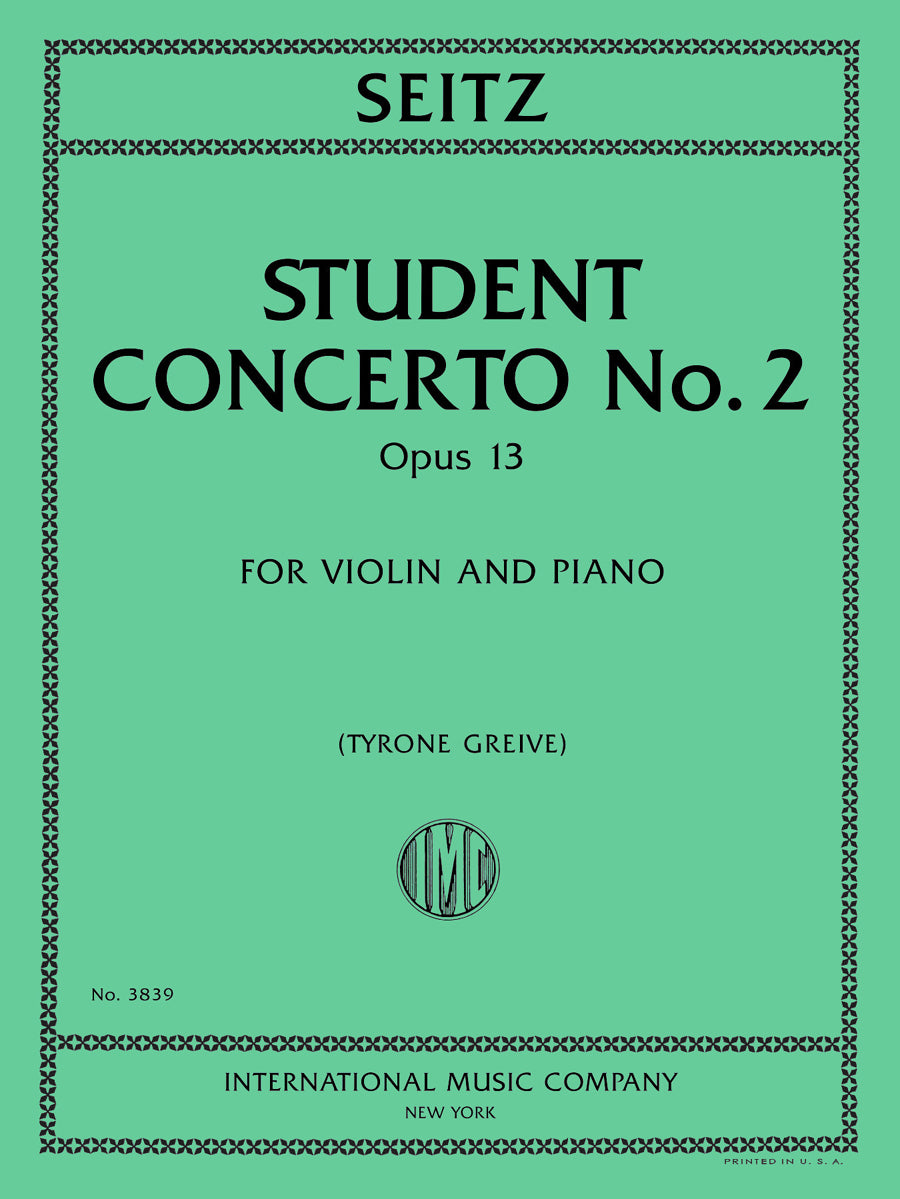 ザイツ:Student 協奏曲 第2番, op. 1(ヴァイオリンとピアノ)