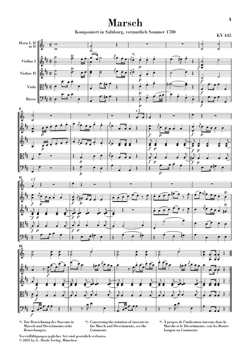 モーツァルト:行進曲 K.445とディヴェルティメント K.334