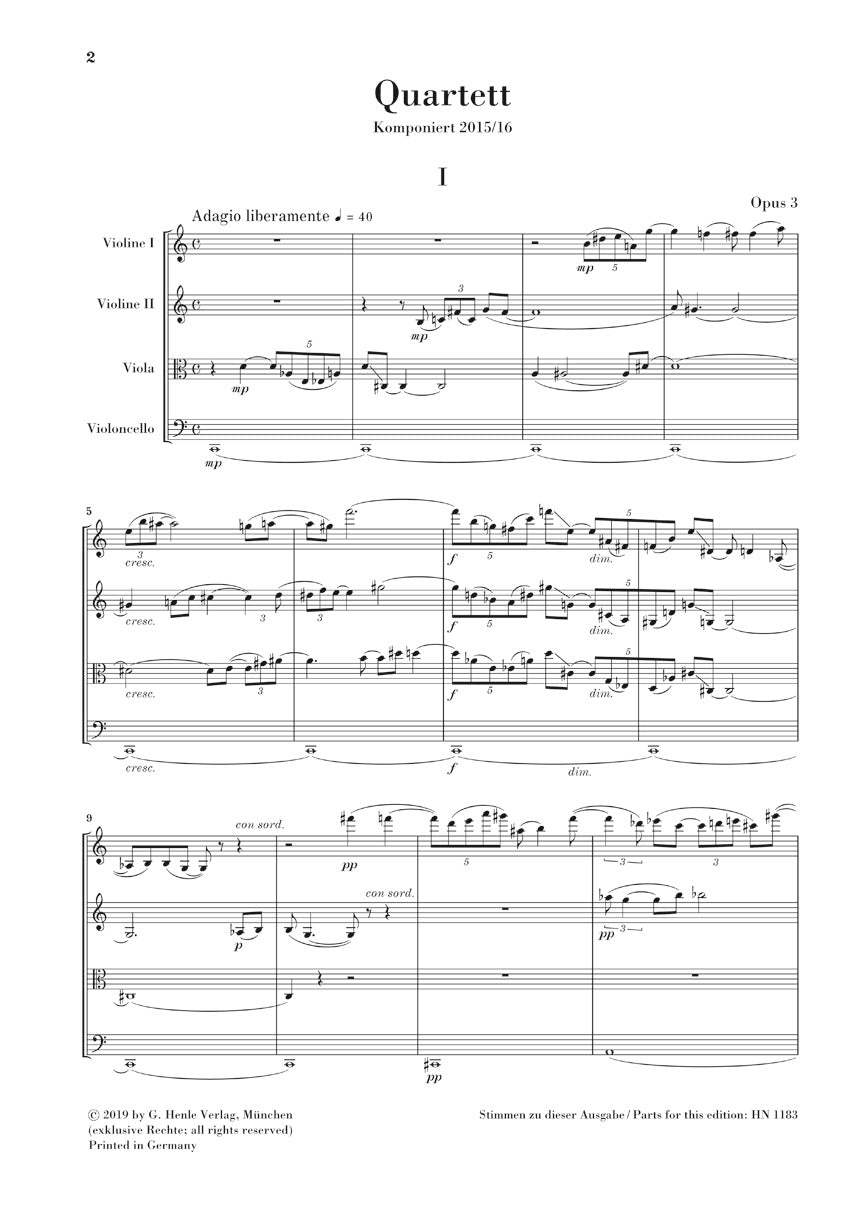 キーシン:弦楽四重奏曲 op. 3