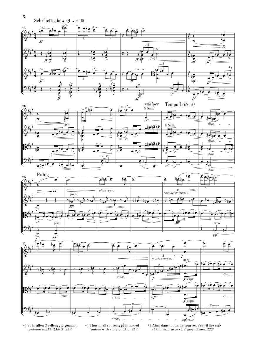 ツェムリンスキー:弦楽四重奏曲 第2番 op. 15