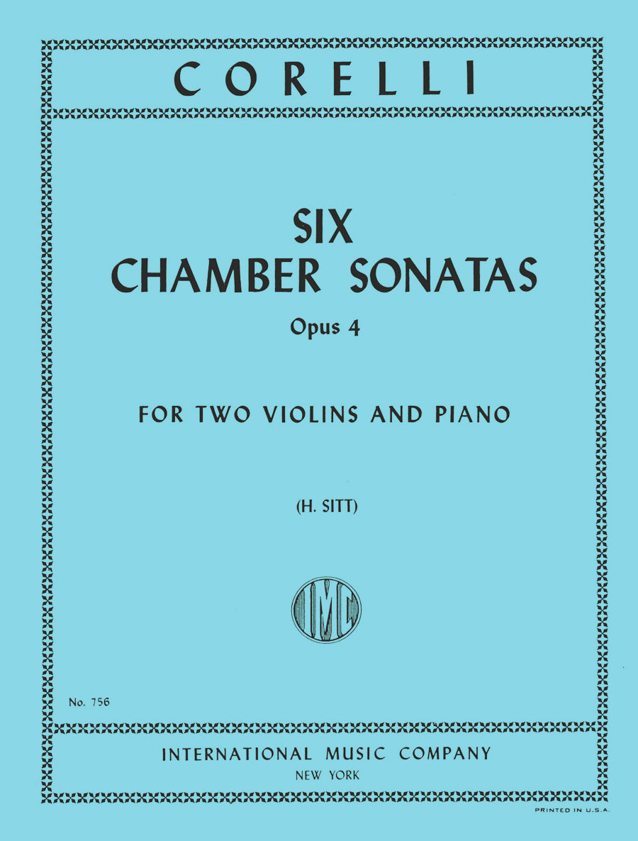 コレッリ:6つのチェンバーソナタ集 op.4(2本のヴァイオリンとピアノ)