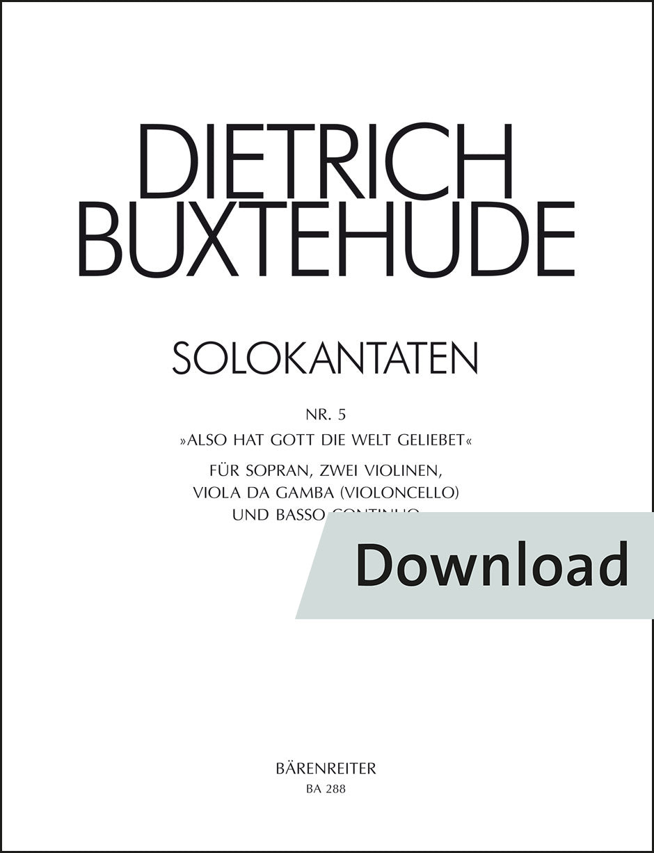 声楽/ブクステフーデ:Also hat Gott die Welt geliebet BuxWV 5【デジタル版】