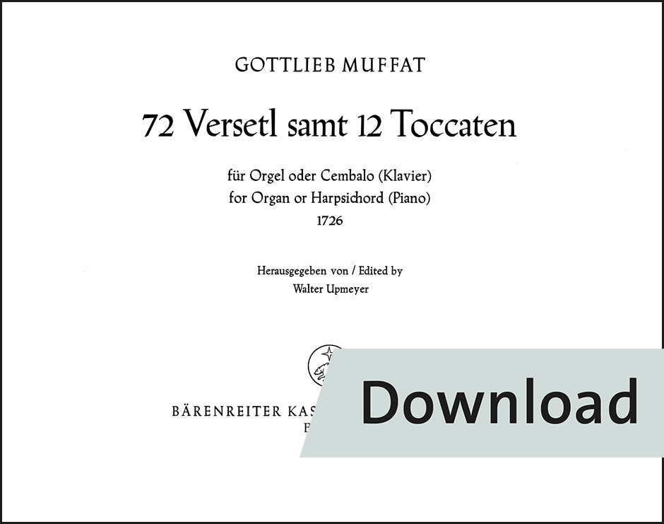 ムファット:72の小versetlと12のトッカータ(オルガンまたはチェンバロ(ピアノ)のための)(1726)【デジタル版】