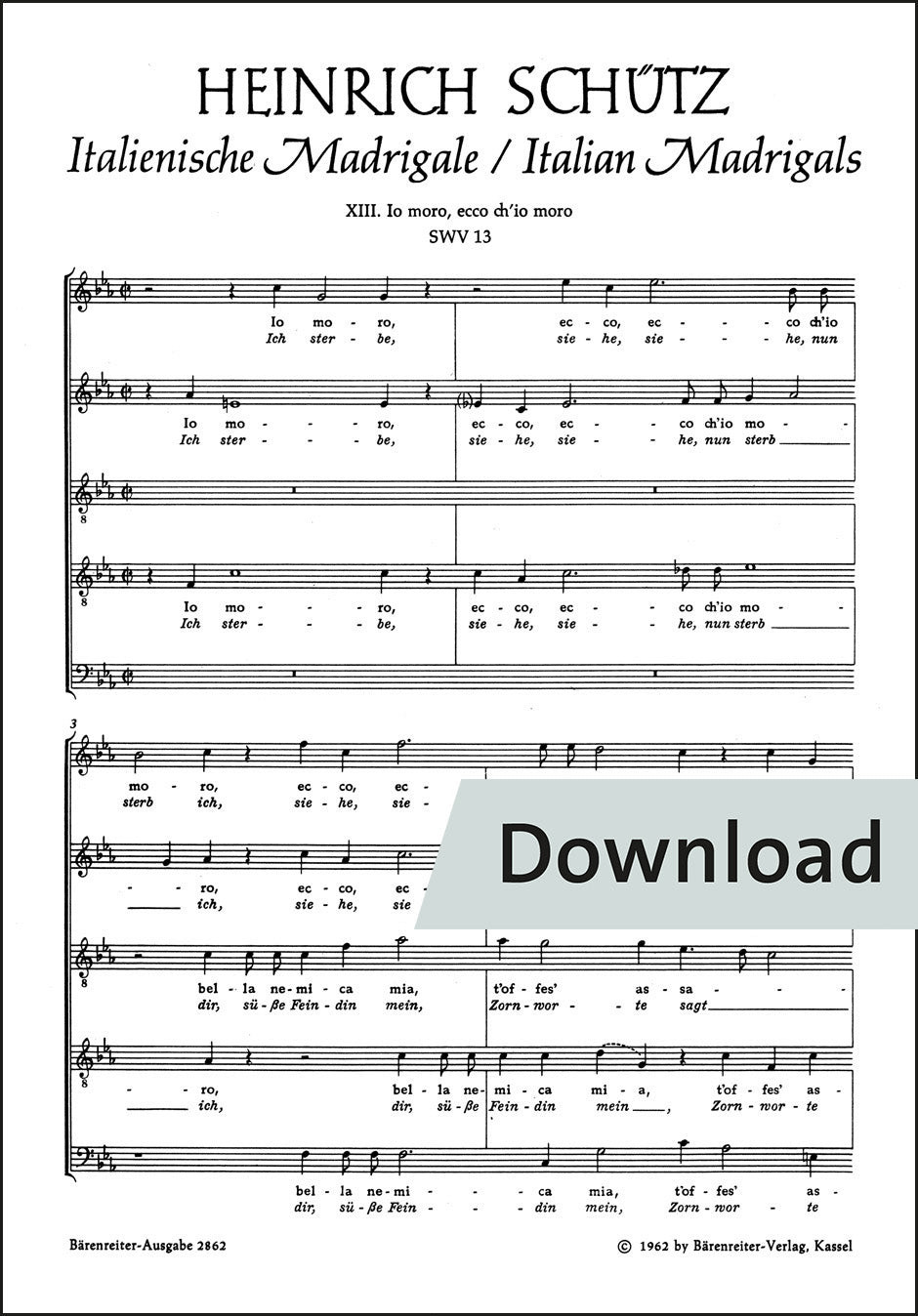 シュッツ:われは死す、見よ、われは死す SWV13【デジタル版】