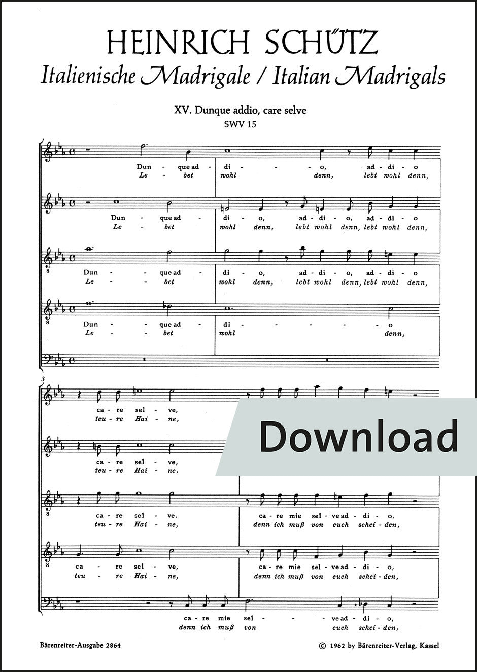 シュッツ:さらば、愛しき森よ SWV15【デジタル版】