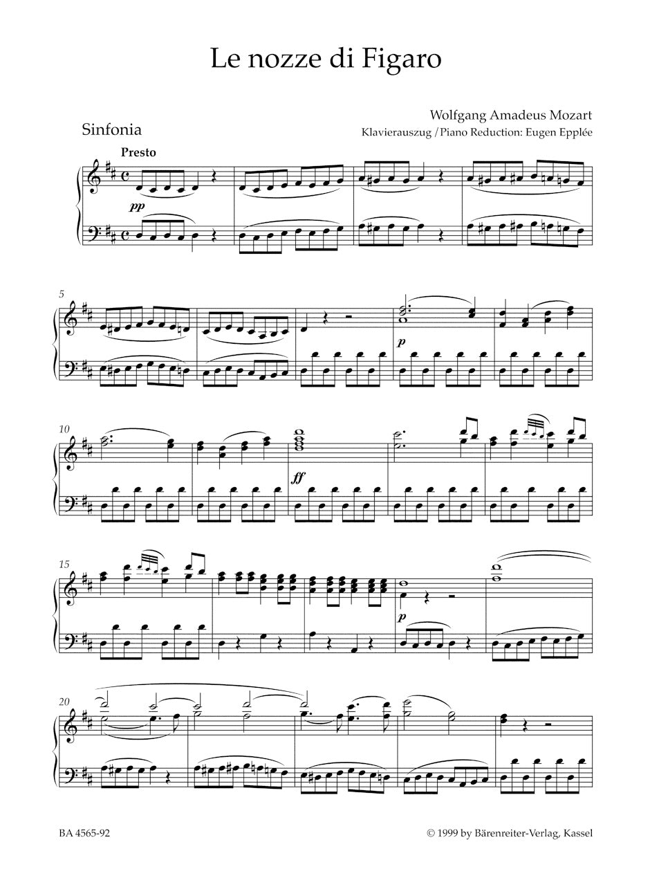 オペラ/モーツァルト:歌劇《フィガロの結婚》K. 492