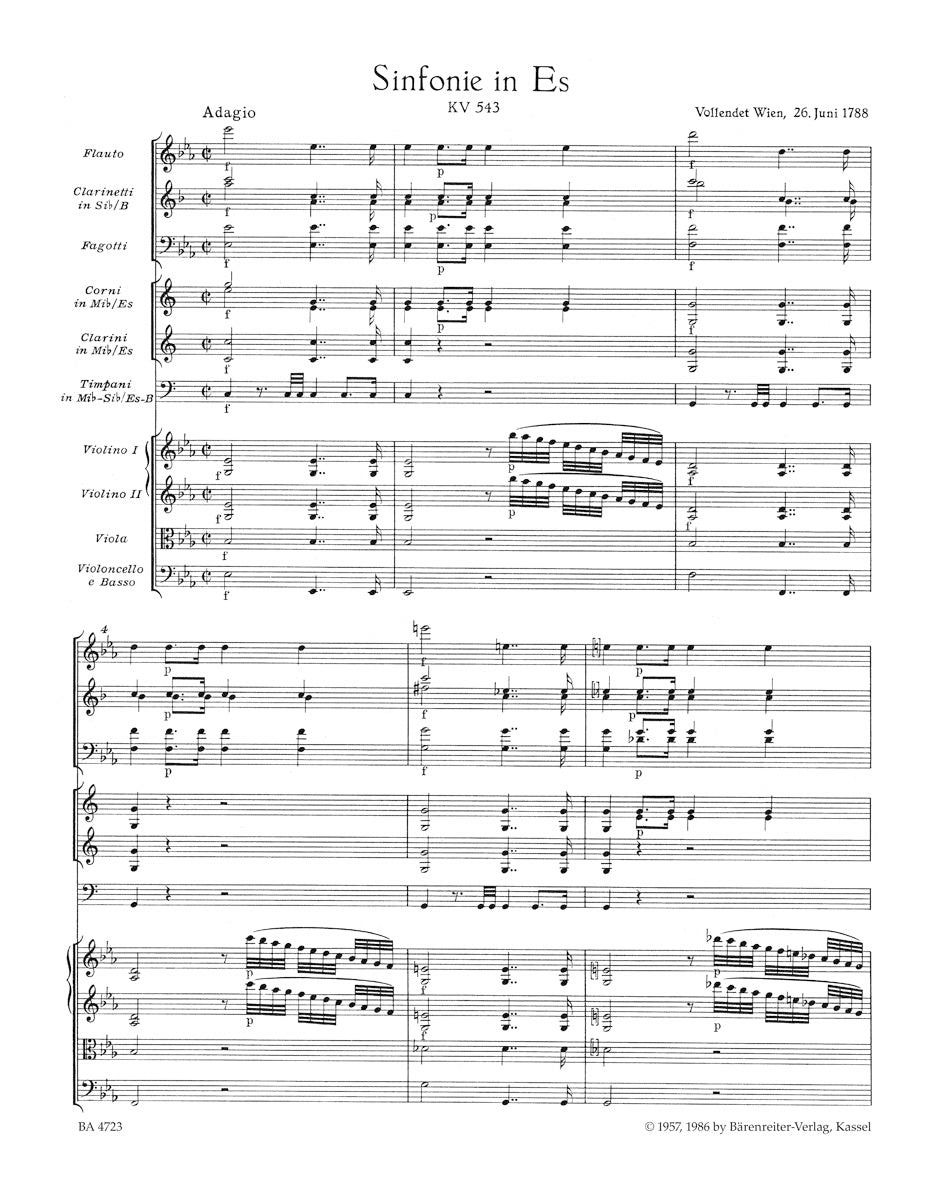 スコア/モーツァルト:交響曲第39番 変ホ長調 K. 543