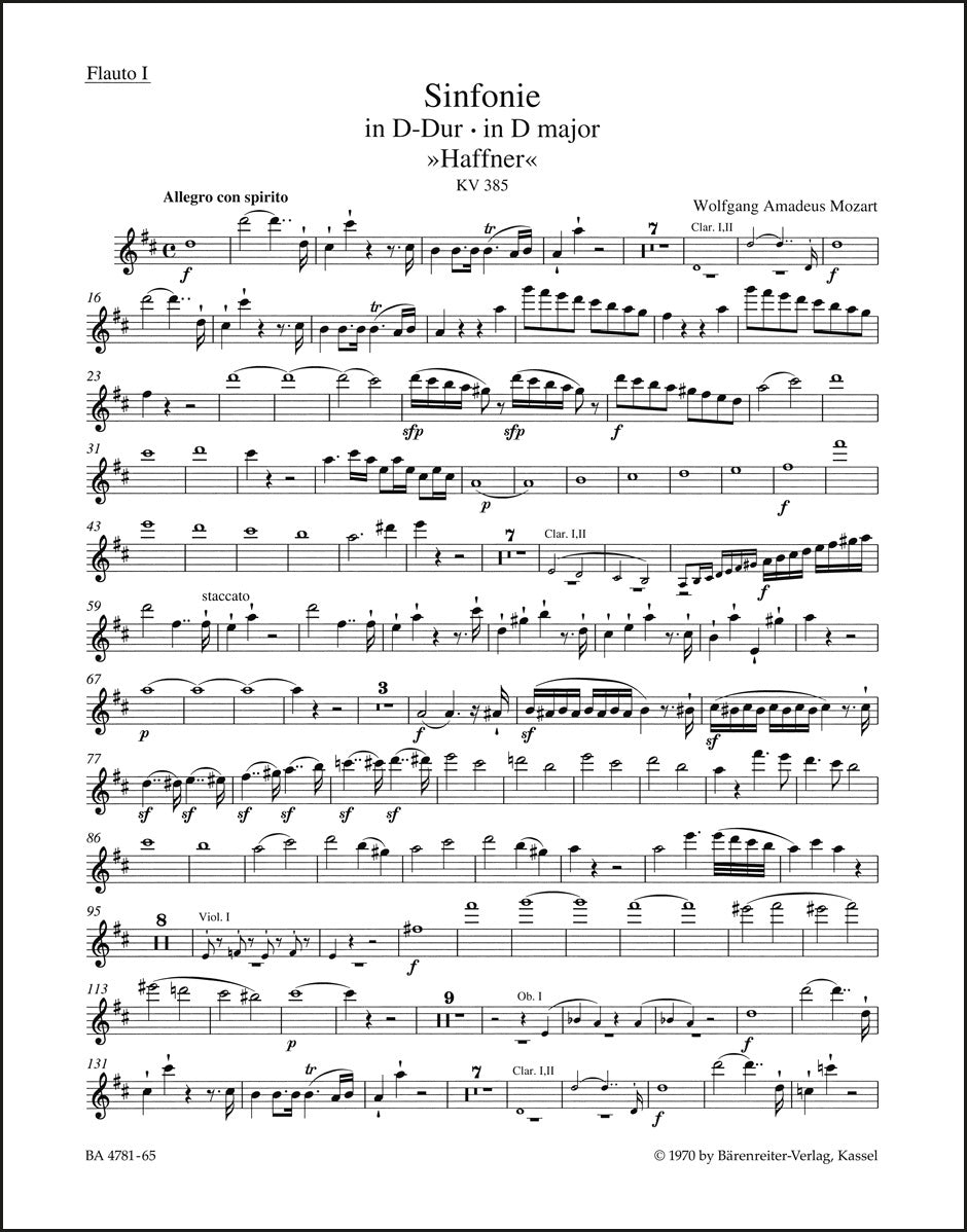 モーツァルト:交響曲第35番 ニ長調 K. 385「ハフナー」
