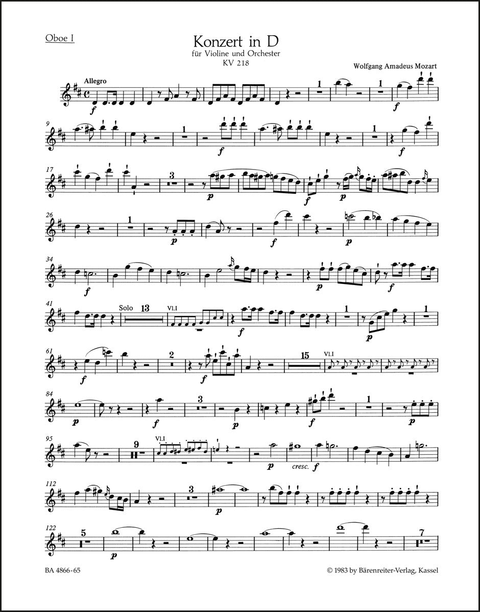 モーツァルト:ヴァイオリン協奏曲 第4番 ニ長調 K. 218