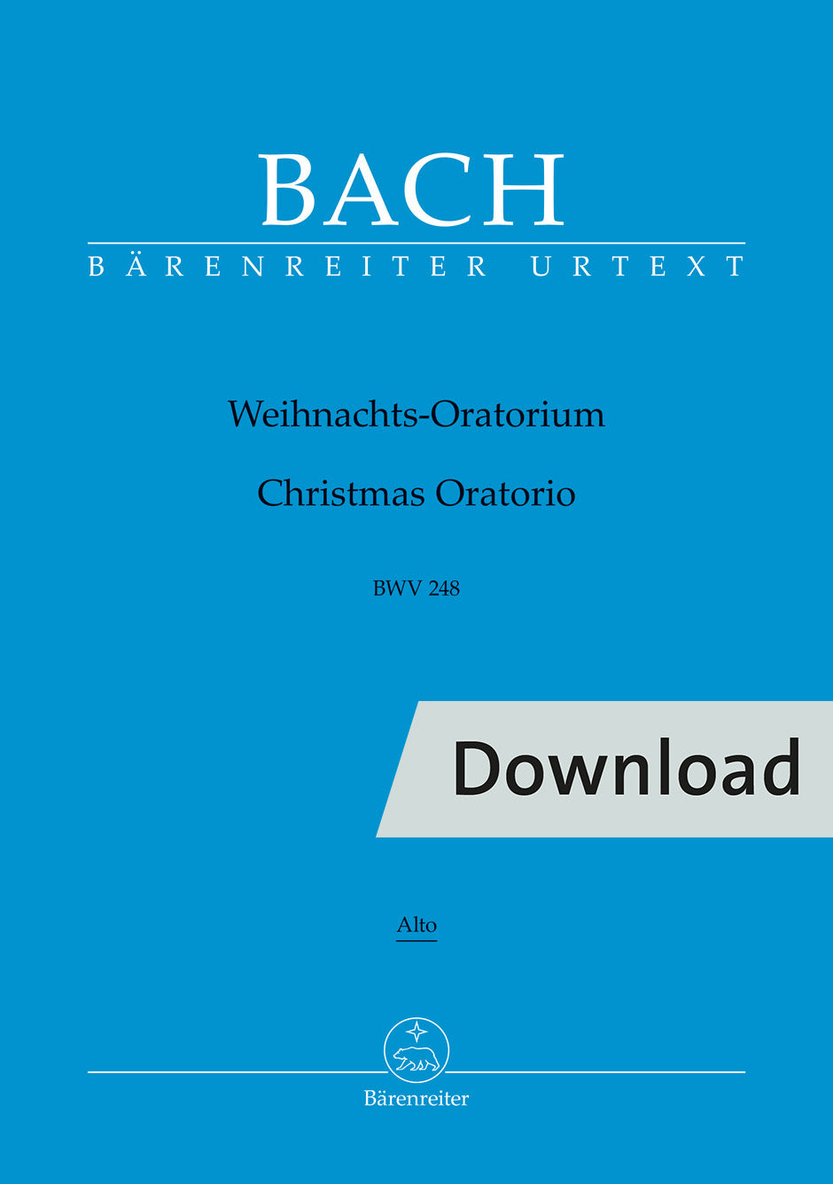 バッハ:クリスマス・オラトリオ BWV 248(アルトパート譜)(10冊セット)【デジタル版】