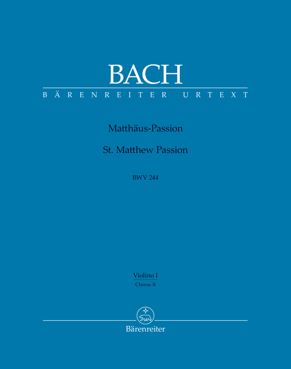 バッハ:マタイ受難曲 BWV 244(パート譜)(2冊セット)