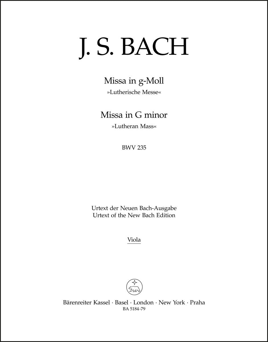 バッハ:ミサ曲 ト短調 BWV 235(ヴィオラパート譜)