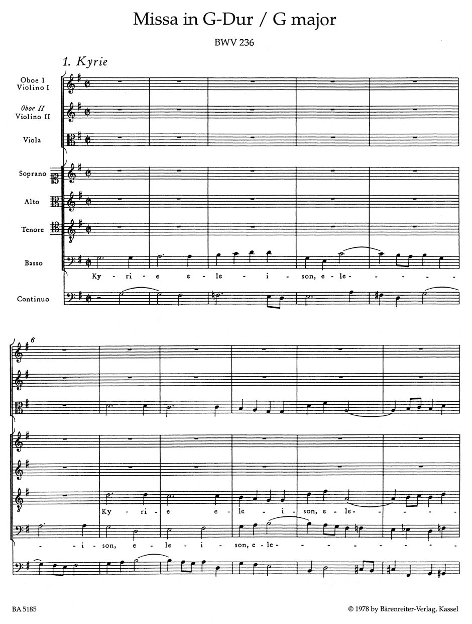 合唱/バッハ:ミサ曲 ト長調 BWV 236「ルター派ミサ」
