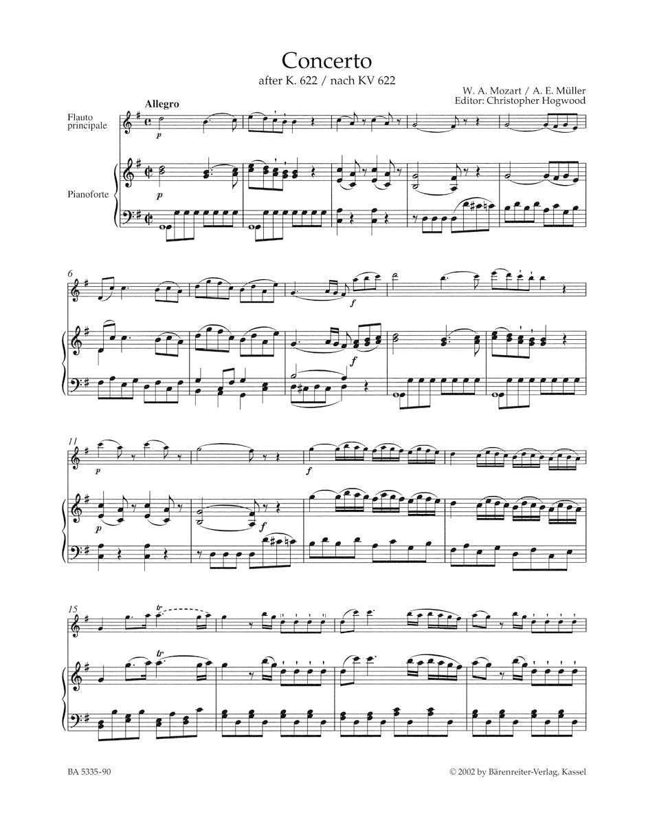 モーツァルト:フルート協奏曲 ト長調(1801年)