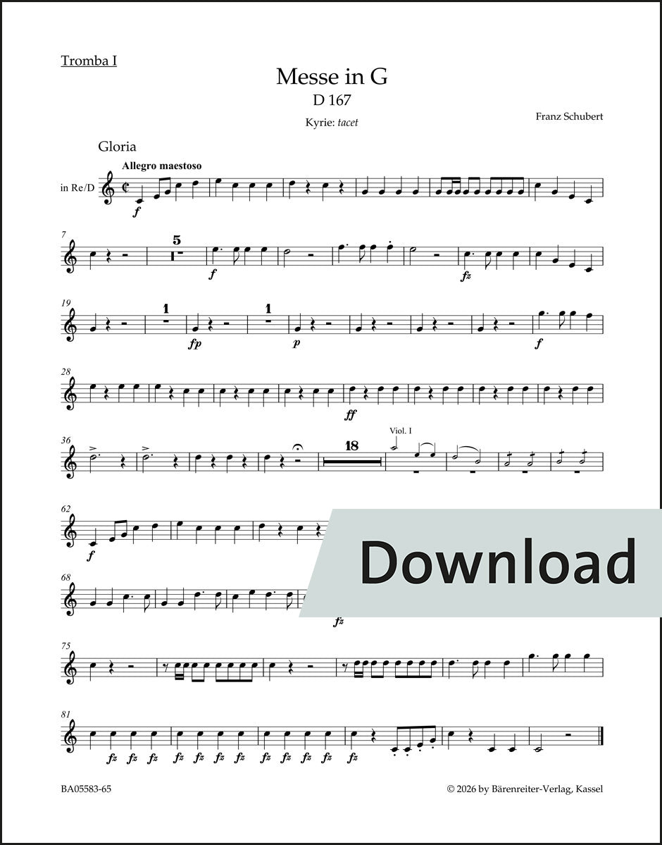 シューベルト:ミサ曲 ト長調 D 167【デジタル版】