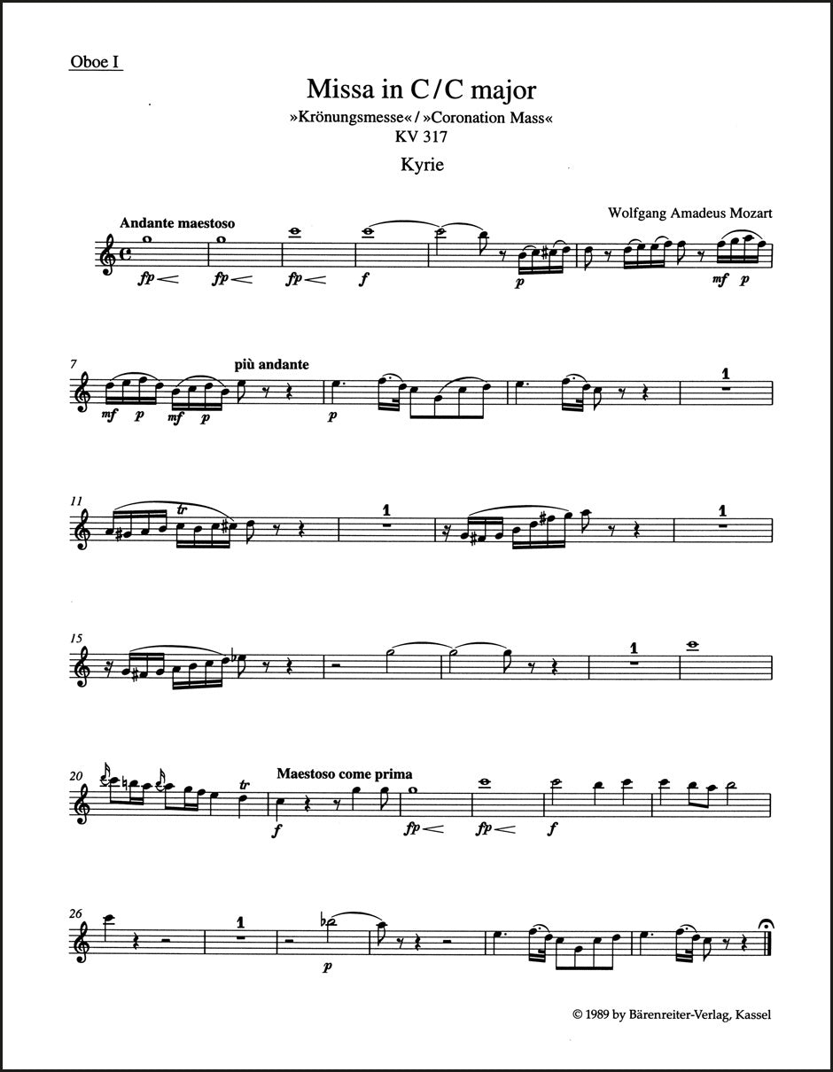 モーツァルト:ミサ曲 ハ長調 K. 317「戴冠式ミサ」