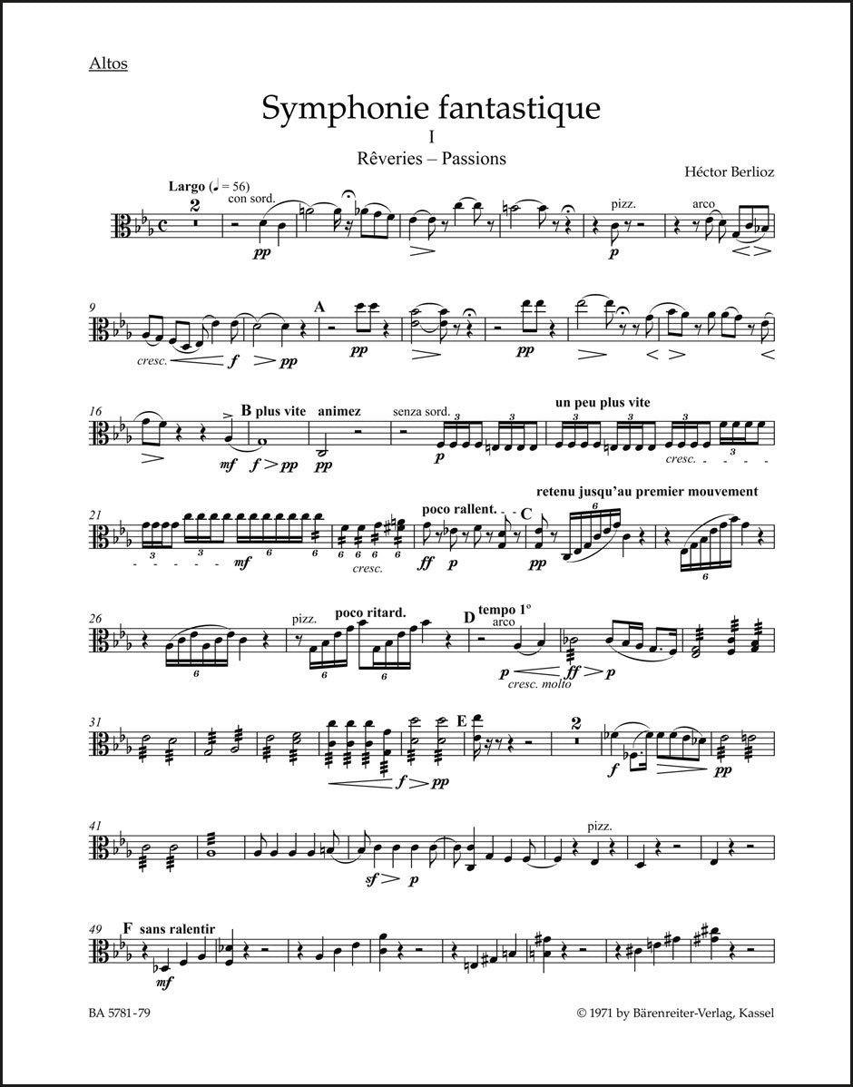 ベルリオーズ:幻想交響曲(ヴィオラパート譜)(3冊セット)