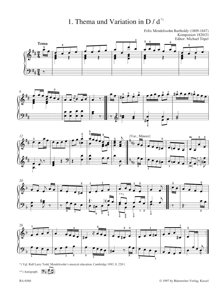 ピアノ/メンデルスゾーン:易しいピアノ小品と舞曲