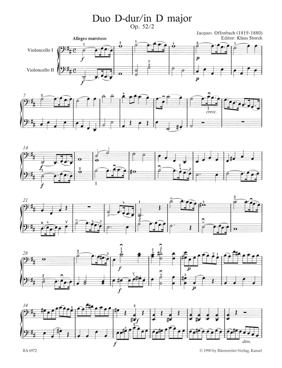 アンサンブル二重奏/オッフェンバック:2つのチェロのための2つの二重奏曲 op. 52/2, 3