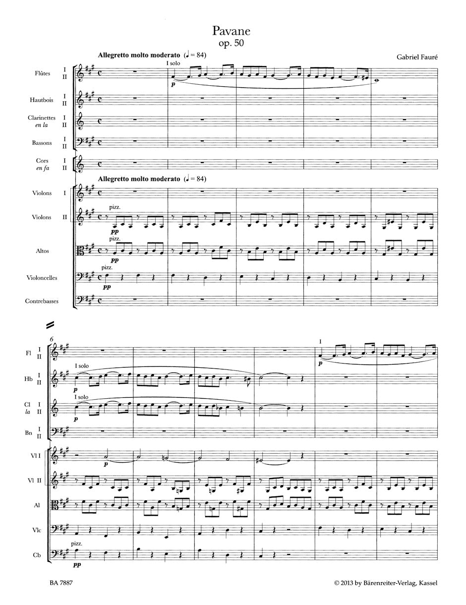 スコア/フォーレ:管弦楽のためのパヴァーヌ op. 50 N 100a