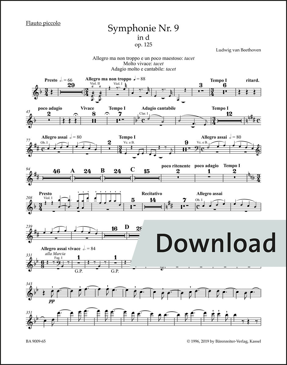 ベートーヴェン:交響曲第9番ニ短調 作品125【デジタル版】