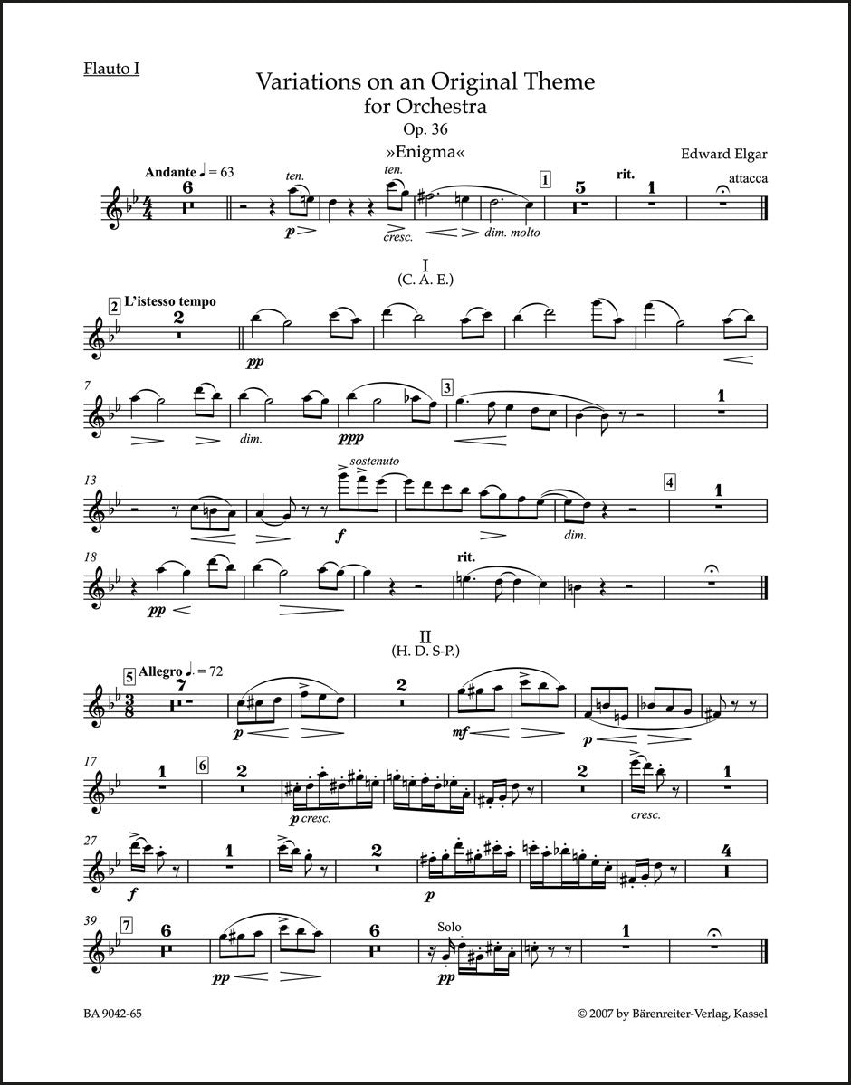 エルガー:管弦楽のための独創主題による変奏曲 作品36「エニグマ」