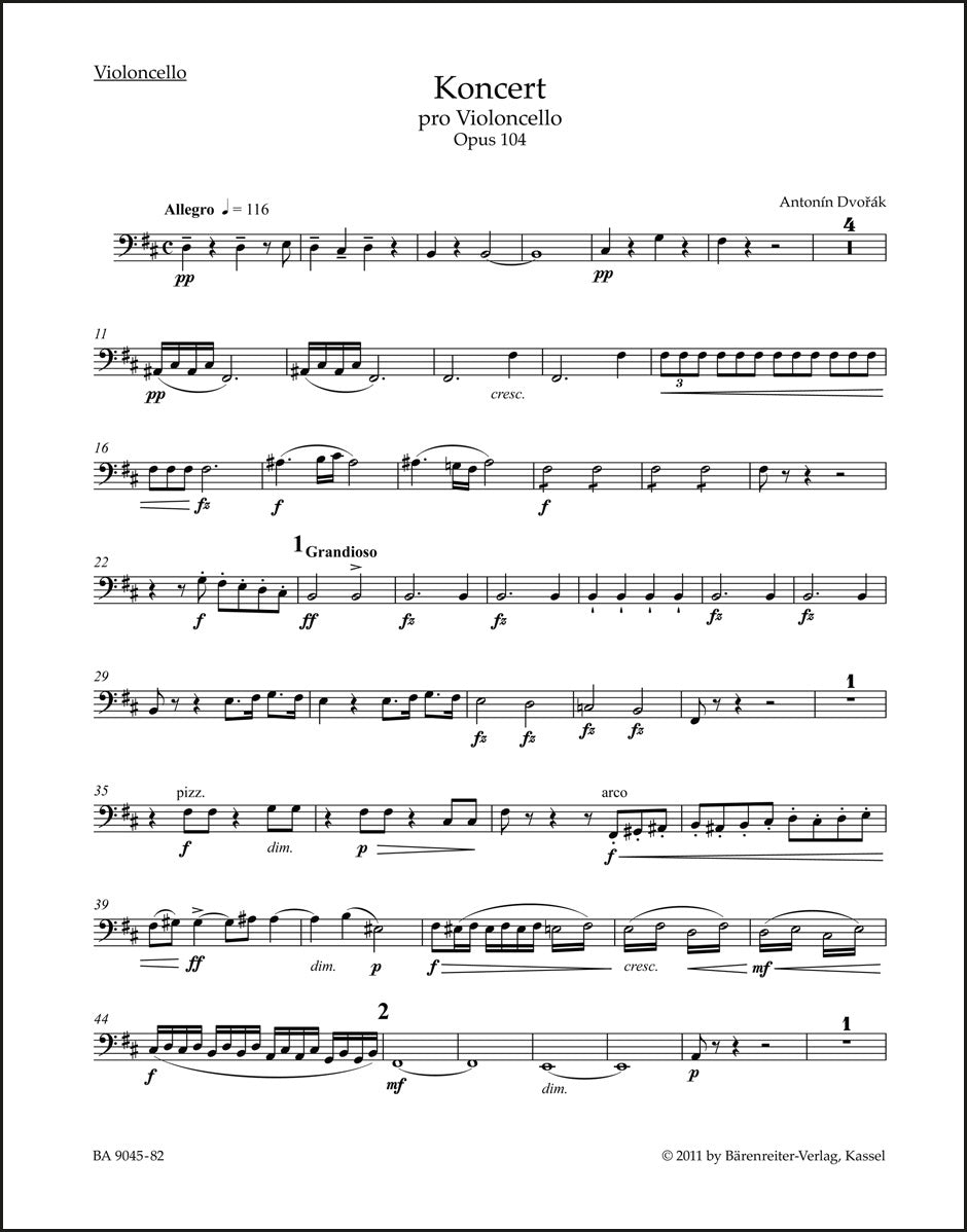 ドヴォルザーク:チェロと管弦楽のための協奏曲 ロ短調 作品104(チェロパート譜)(2冊セット)