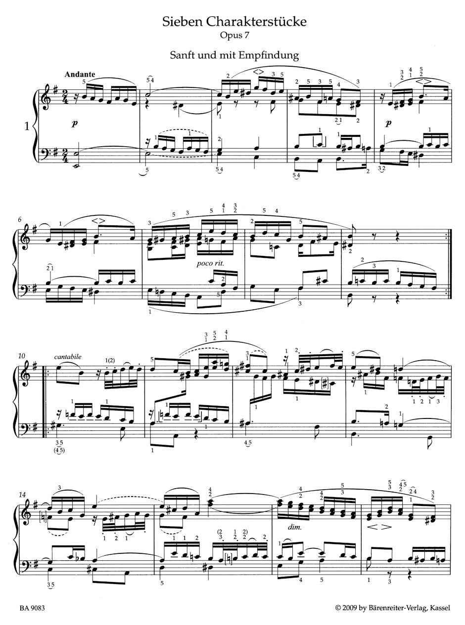 ピアノ/メンデルスゾーン:7つの性格的小品 op. 7 / 6つのこどものための小品 op. 72