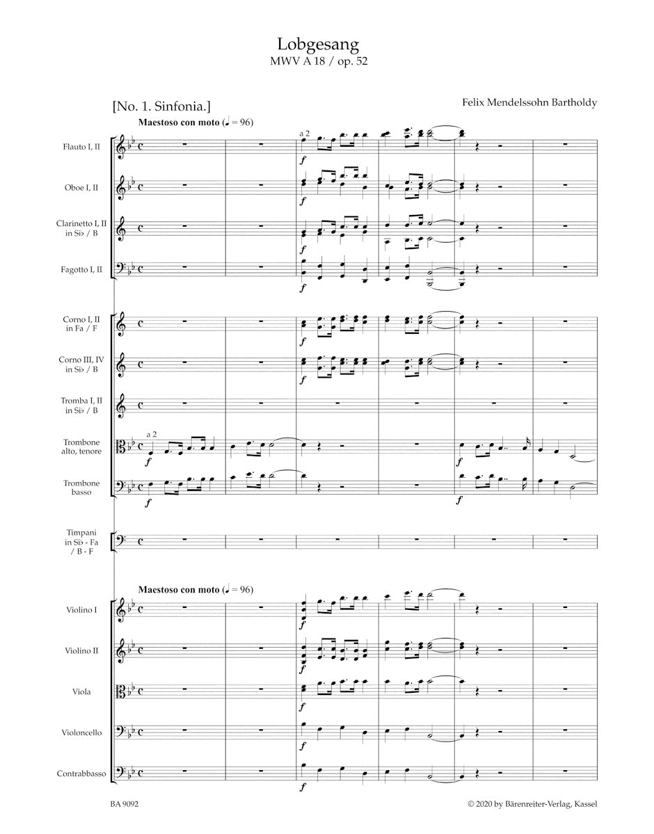 合唱/メンデルスゾーン:讃歌 作品52 MWV A 18