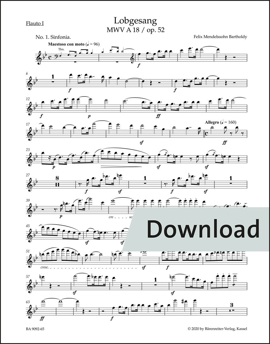 メンデルスゾーン:讃歌 作品52 MWV A 18【デジタル版】