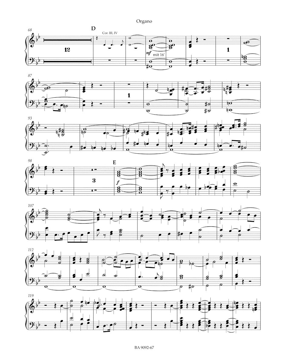 メンデルスゾーン:讃歌 op. 52 MWV A 18(オルガンパート譜)