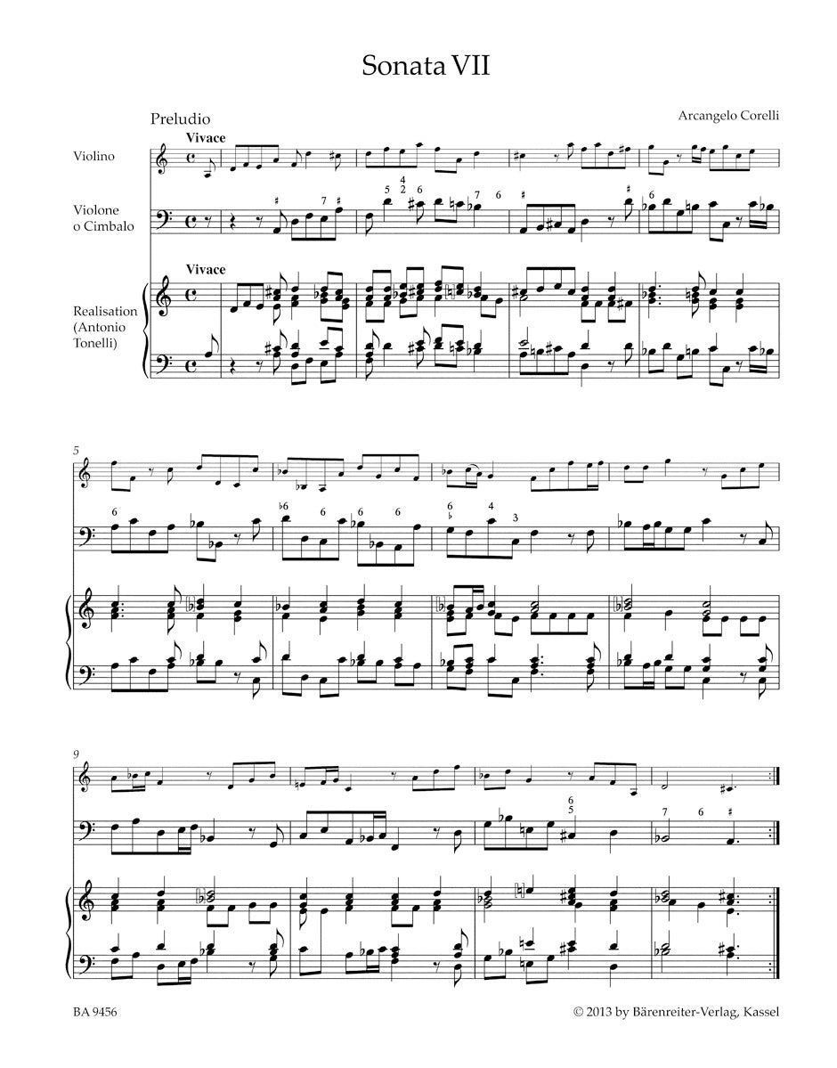 ヴァイオリン/コレッリ:ヴァイオリンと通奏低音のためのソナタ集 作品5, VII-XII