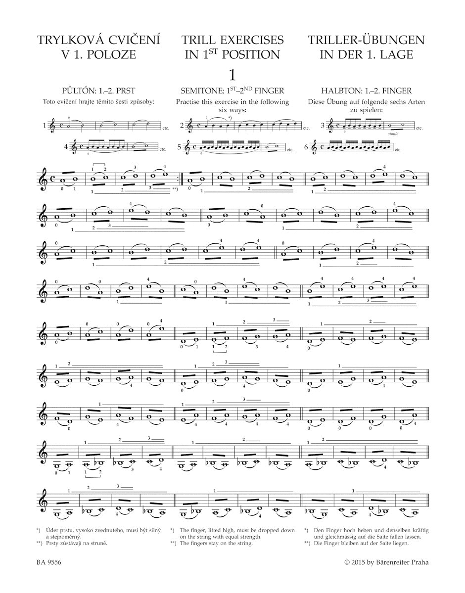 ヴァイオリン/セヴチック:トリル予備練習と重音奏法の発展 op. 7