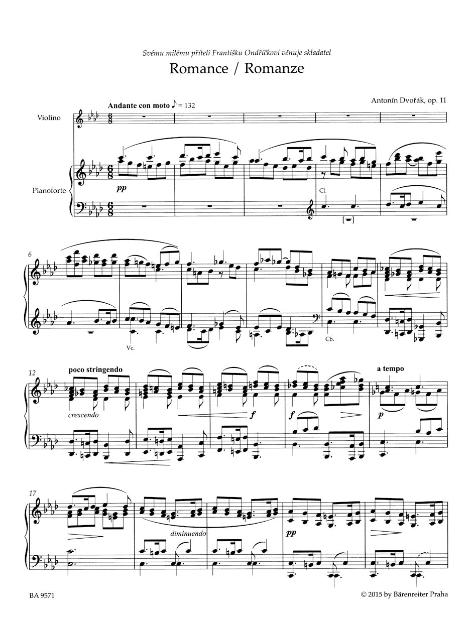 ヴァイオリン/ドヴォルザーク:ロマンス op. 11
