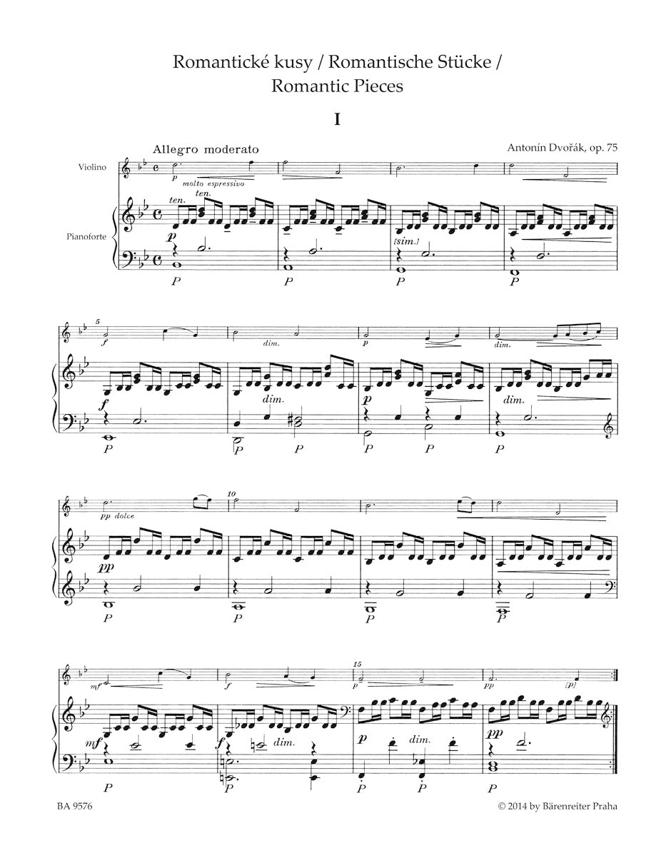 ヴァイオリン/ドヴォルザーク:ロマンティックな小品集 op. 75(ヴァイオリンとピアノのための)
