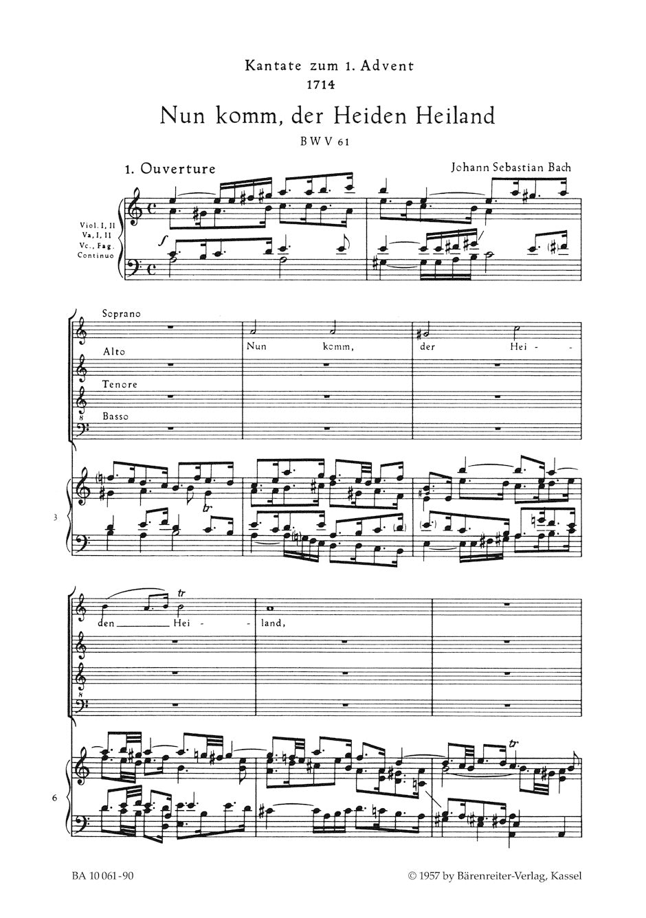 合唱/バッハ:カンタータ「来たれ、異教徒の救い主」BWV 61