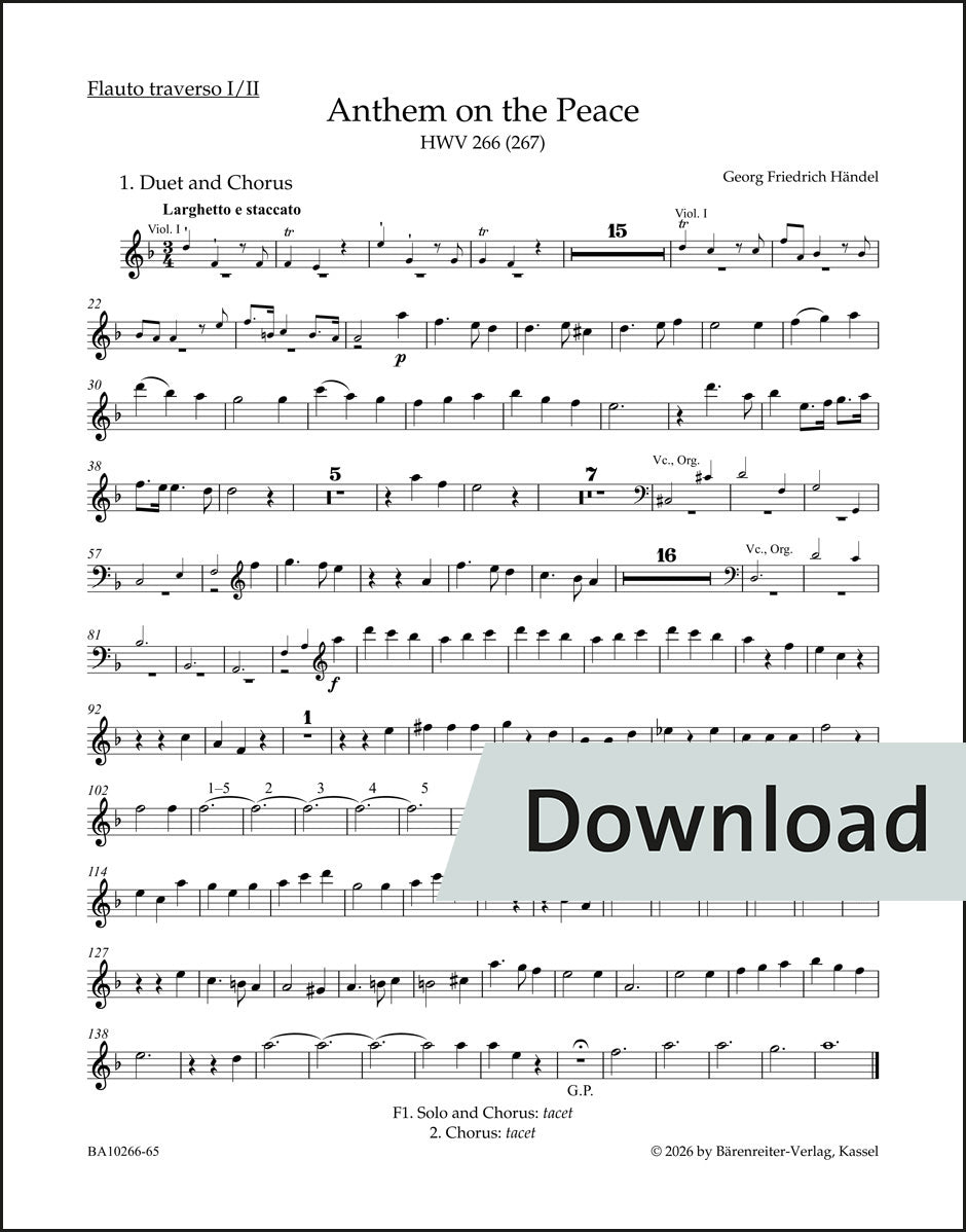 ヘンデル:平和のアンセム HWV 266 (267)【デジタル版】