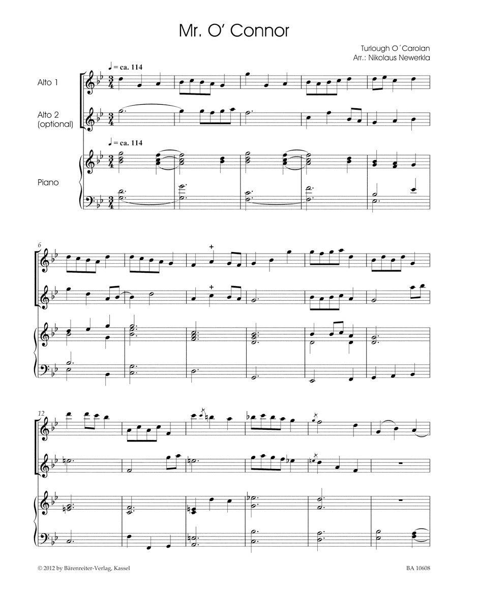 アンサンブル三重奏/オキャロラン:アイルランドのハープ奏者の音楽(リコーダー(フルート)とピアノのための)