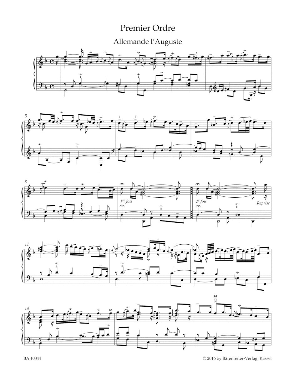 ピアノ/クープラン:クラヴサン曲集 第1巻(1713年)