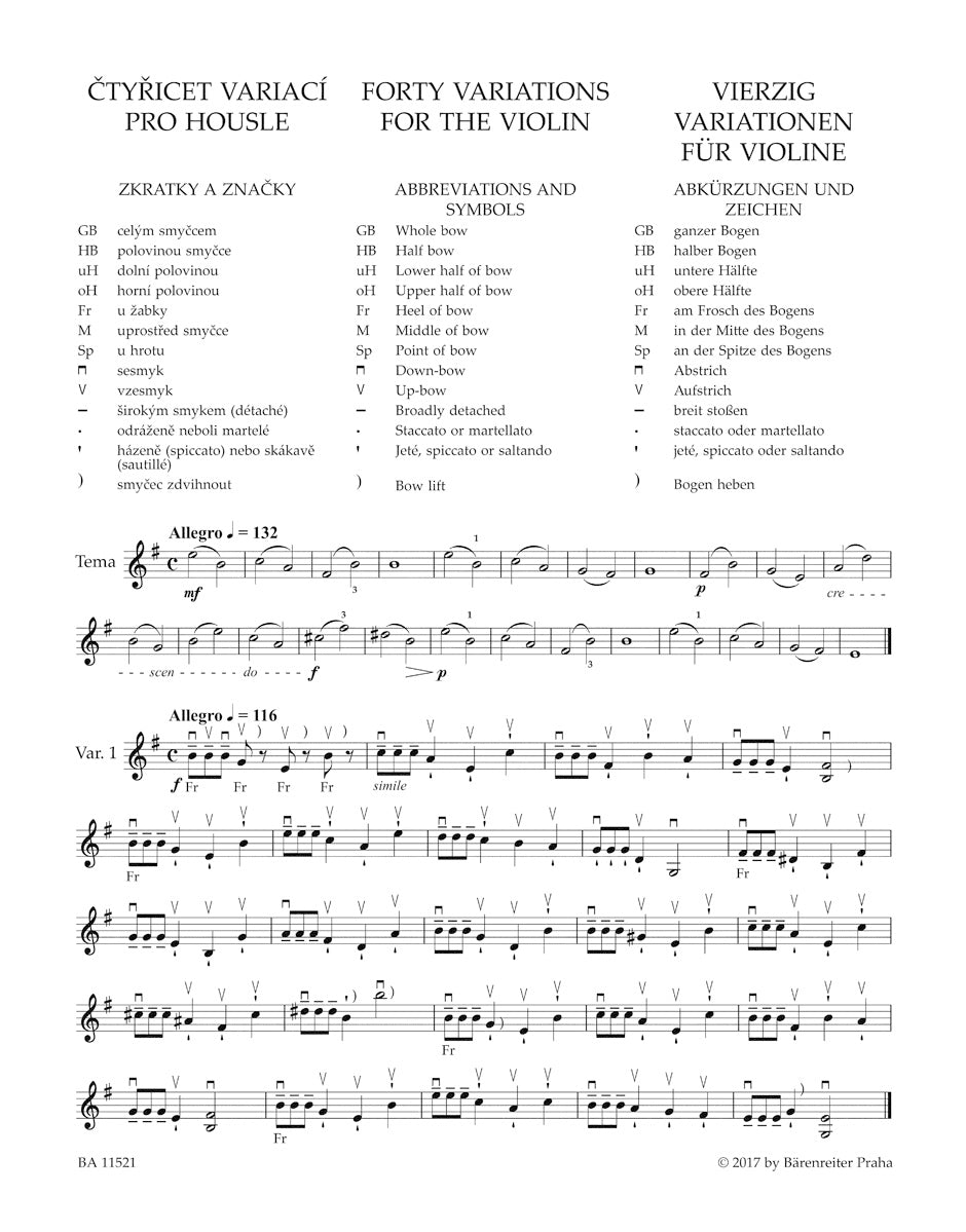 ヴァイオリン/セヴチーク:ヴァイオリンのための40の変奏曲 作品3