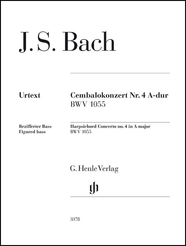 バッハ:チェンバロ協奏曲 第4番 イ長調 BWV 1055(数字付き通奏低音譜)
