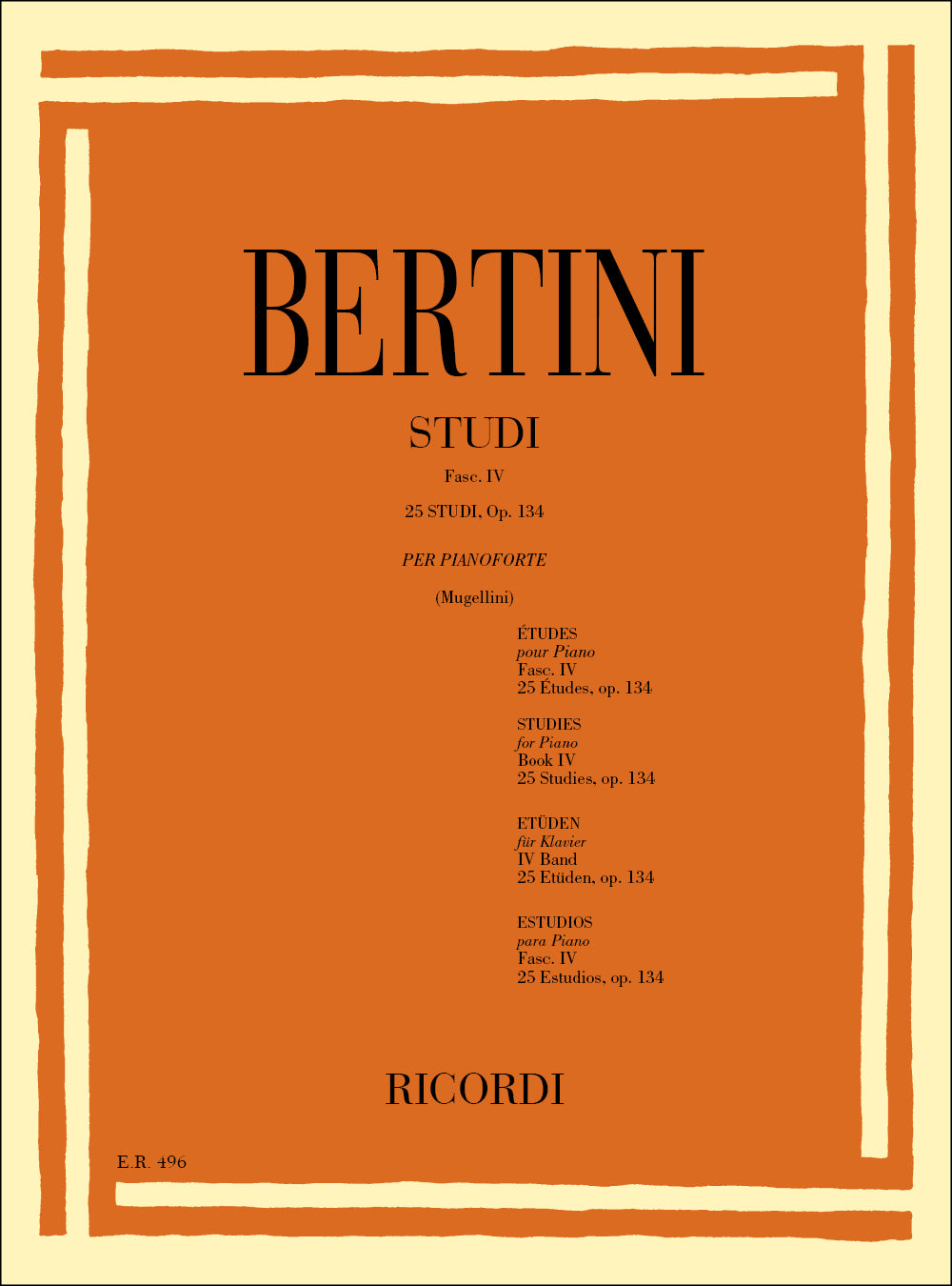 Enrico Bertini:25 Studi Per Il 4Ç Grado, Op. 134